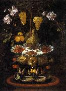 Juan de Espinosa A fountain of grape vines, roses and apples in a conch shell USA oil painting artist